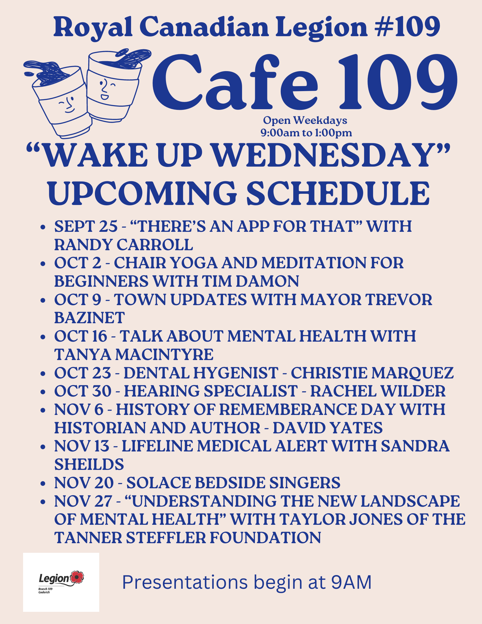 Cafe 109 – “Wake Up Wednesday”