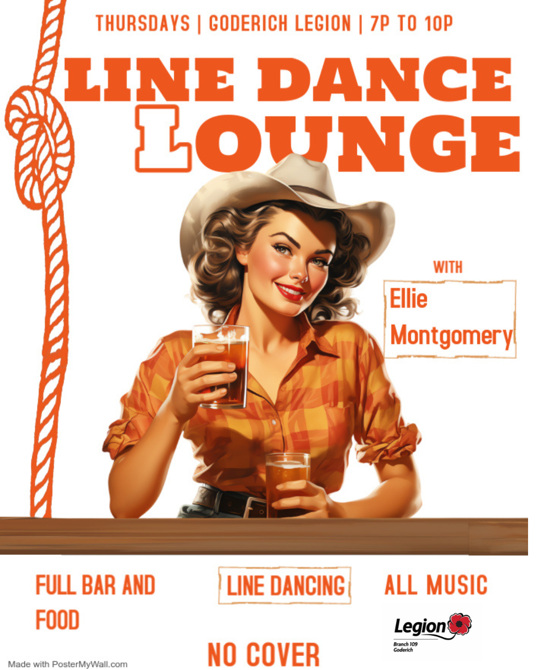 👢 Line Dance Lounge – Thursdays at 7 PM in Jubilee Hall 💃🕺Yeehaw, Goderich! It’s time to slide, stomp, and sass your way into the weekend.